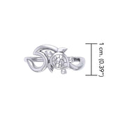Turtle with Wave Silver Ring TRI2429 - DiveSilver Jewelry